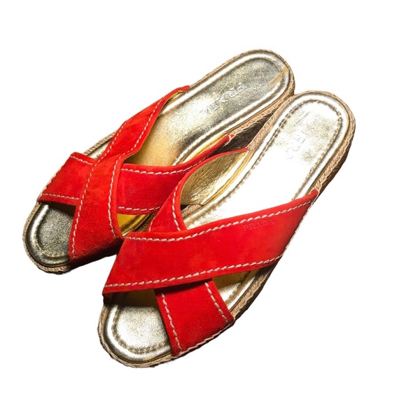 Prada Red Suede Platform Espadrilles 40.5 - Picture 3 of 14